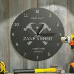 Personalised Any Message Hammers Motif Round Slate Wall Clock - Image 4