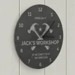 Personalised Any Message Hammers Motif Round Slate Wall Clock - Image 5