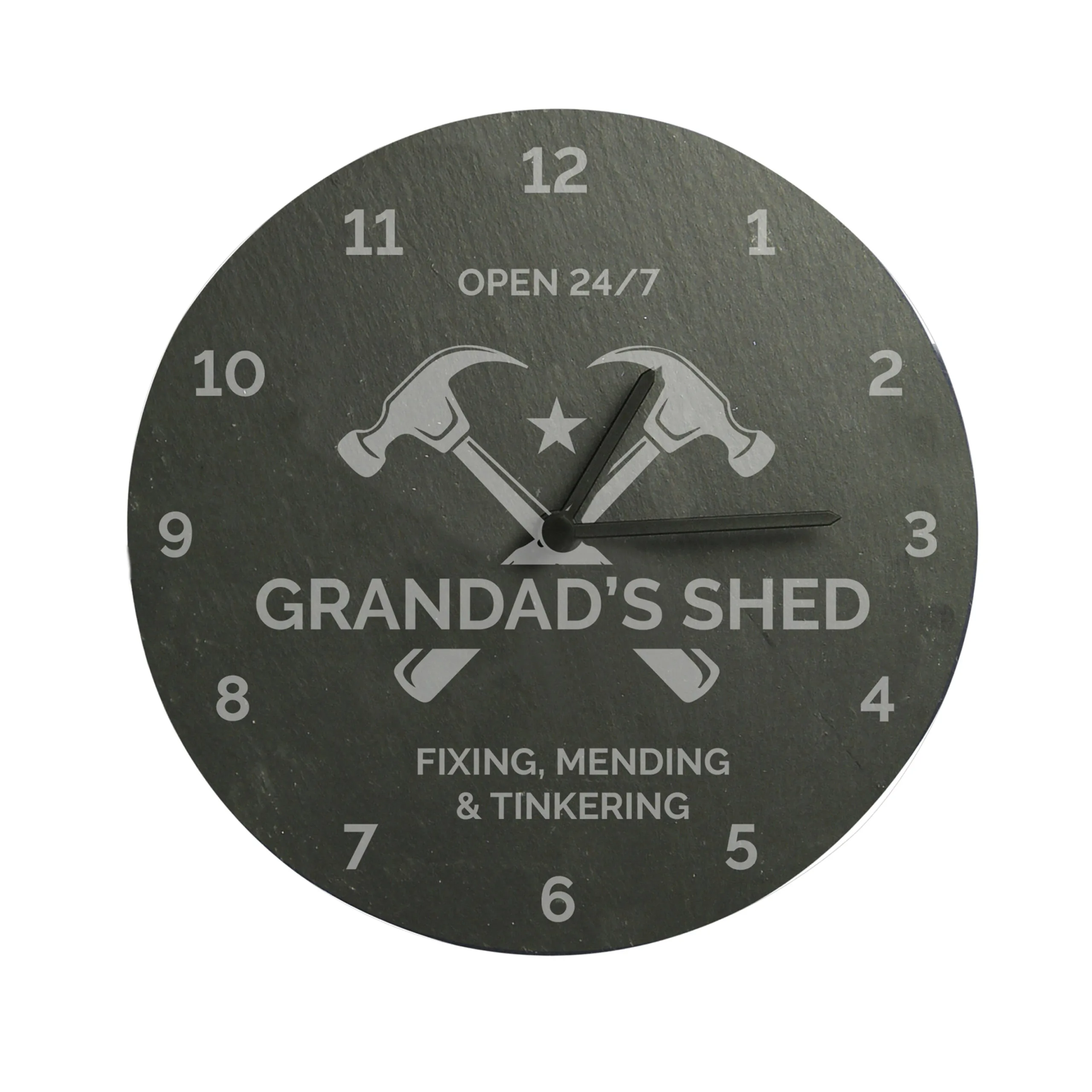 Personalised Any Message Hammers Motif Round Slate Wall Clock - Image 6