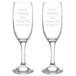 Personalised Any Message Celebration Pair of Glass Champagne Flutes - Image 3