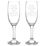 Personalised Any Message Celebration Pair of Glass Champagne Flutes - Image 3