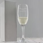 Personalised Any Message Traditional Toast Glass Champagne Flute