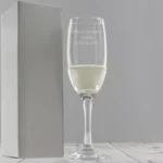 Personalised Any Message Traditional Toast Glass Champagne Flute