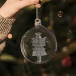 Personalised Any Message Glass Christmas/Memorial Angel Bauble - Image 4