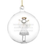 Personalised Any Message Glass Christmas/Memorial Angel Bauble - Image 5