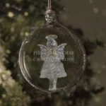 Personalised Any Message Glass Christmas/Memorial Angel Bauble