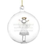 Personalised Any Message Glass Christmas/Memorial Angel Bauble - Image 5