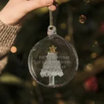 Personalised Any Message Glass Christmas Tree Bauble - Image 2