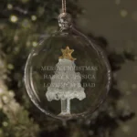Personalised Any Message Glass Christmas Tree Bauble - Image 3