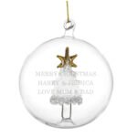 Personalised Any Message Glass Christmas Tree Bauble - Image 4