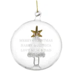 Personalised Any Message Glass Christmas Tree Bauble - Image 4