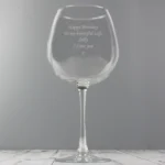 Personalised Any Message Bottle of Wine Glass