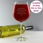 Personalised Any Message Bottle of Wine Glass - Image 2
