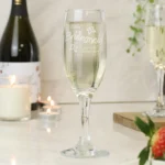 Personalised Any Message Elegance Design Glass Champagne Flute