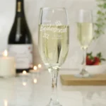 Personalised Any Message Elegance Design Glass Champagne Flute - Image 2