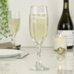 Personalised Any Message Elegance Design Glass Champagne Flute - Image 3