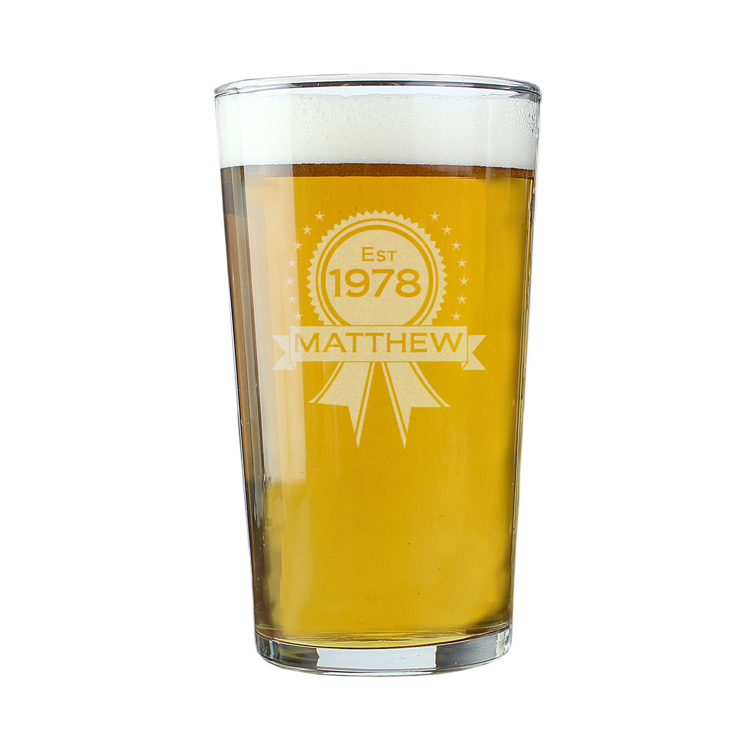 Personalised Established Rosette Motif Pint Glass - Image 4