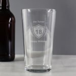 Personalised Birthday Crest Motif Pint Glass