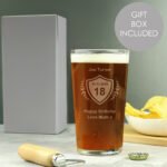 Personalised Birthday Crest Motif Pint Glass - Image 2