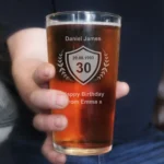Personalised Birthday Crest Motif Pint Glass - Image 3