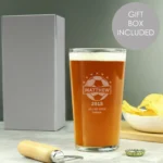 Personalised Football Themed Pint Glass - Image 2