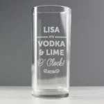 Personalised 'It's... O'Clock' Hi-Ball Glass Tumbler