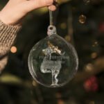Personalised Any Message Glass Reindeer Christmas Bauble - Image 2