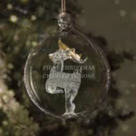 Personalised Any Message Glass Reindeer Christmas Bauble - Image 4