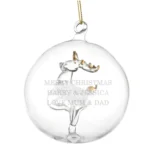 Personalised Any Message Glass Reindeer Christmas Bauble - Image 5
