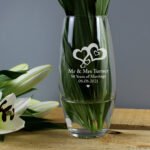 Personalised Any Message Love Hearts Design Glass Bullet Vase