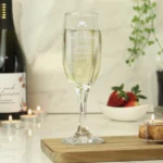 Personalised ‘Maid of Honour’ Decorative Hearts Motif Wedding Glass Champagne Flute
