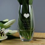 Personalised Any Message Heart Motif Glass Bullet Vase