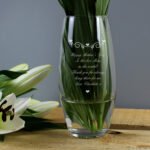 Personalised Any Message Hearts & Swirls Design Glass Bullet Vase