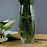 Personalised Any Message 'Love' Heart Motif Glass Bullet Vase
