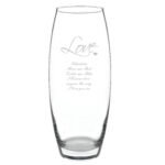 Personalised Any Message 'Love' Heart Motif Glass Bullet Vase - Image 2