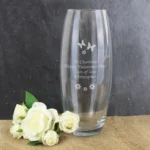 Personalised Any Message Butterflies & Flowers Design Glass Bullet Vase - Image 5