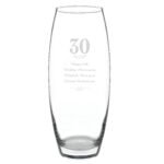 Personalised Any Message 30th Anniversary Swirls Design Glass Bullet Vase - Image 2