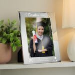 Personalised 'Graduation' Confetti Design 5x7 Portrait Mirrored Glass Photo Frame - Image 3