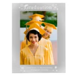 Personalised 'Graduation' Confetti Design 5x7 Portrait Mirrored Glass Photo Frame - Image 4