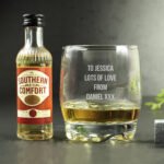 Personalised Any Message Glass Tumbler & Southern Comfort Miniature Gift Set - Image 4