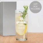 Personalised Birthday Stars & Banner Design Hi-Ball Glass Tumbler - Image 2
