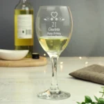 Personalised Birthday Craft Design Wine Glass