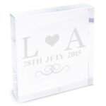 Personalised Monogram Initials Heart Motif Crystal Glass Token - Image 3