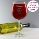 Personalised Any Message Decorative Bottle of Wine Glass - Image 2