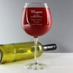 Personalised Any Message Decorative Bottle of Wine Glass - Image 5