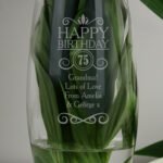 Personalised Any Message 'Happy Birthday' Glass Bullet Vase - Image 2