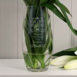 Personalised Any Message 'Happy Birthday' Glass Bullet Vase - Image 4