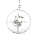 Personalised Name Only Glass Christmas Reindeer Bauble - Image 4