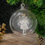 Personalised Name Only Glass Christmas/Memorial Angel Bauble