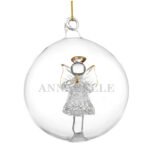 Personalised Name Only Glass Christmas/Memorial Angel Bauble - Image 3